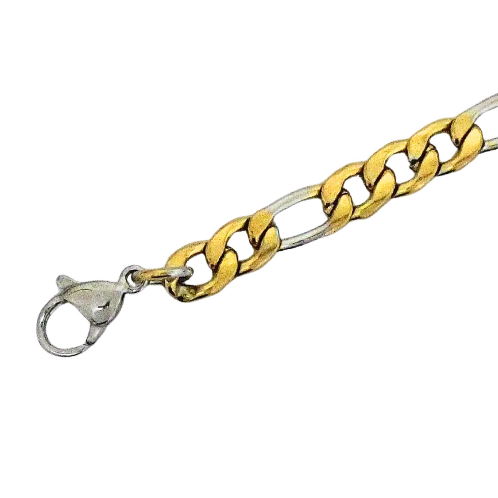 Two Tone Plated Stainless Steel Figaro 16″- 24″ Men Women Necklace 3/4/5/7mm
