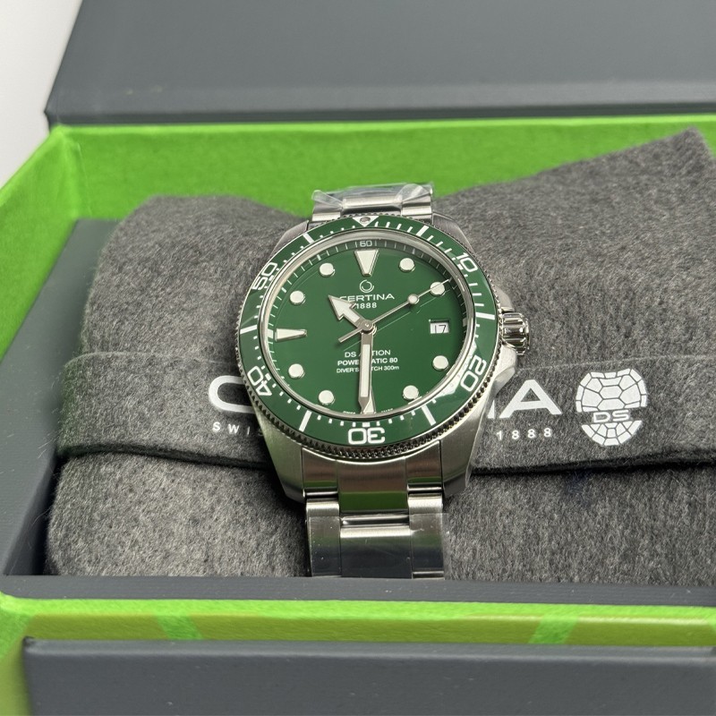 Certina DS Action Diver 38mm Powermatic 80 Green Dial Men’s Watch C0488071109100