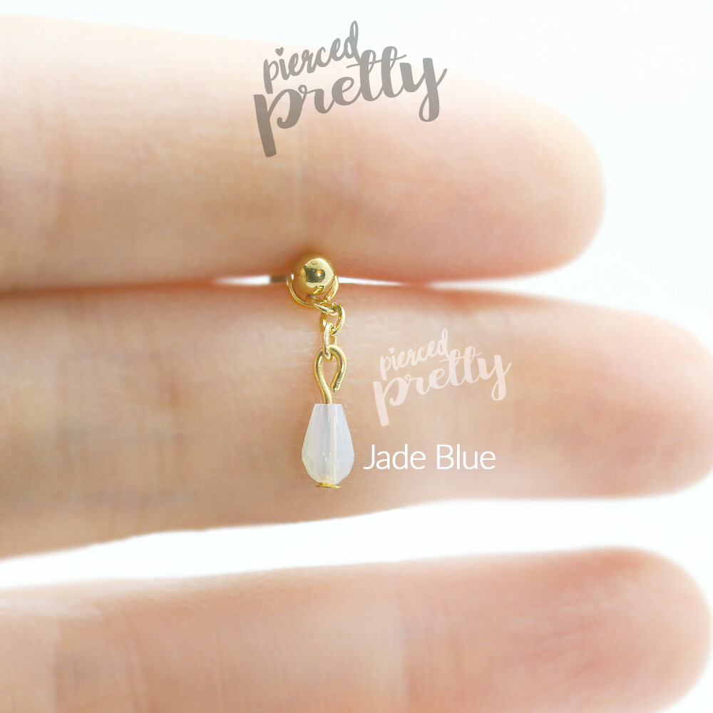20g 16g teardrop dangle chain tragus ear stud cartilage Labret bar (optional)