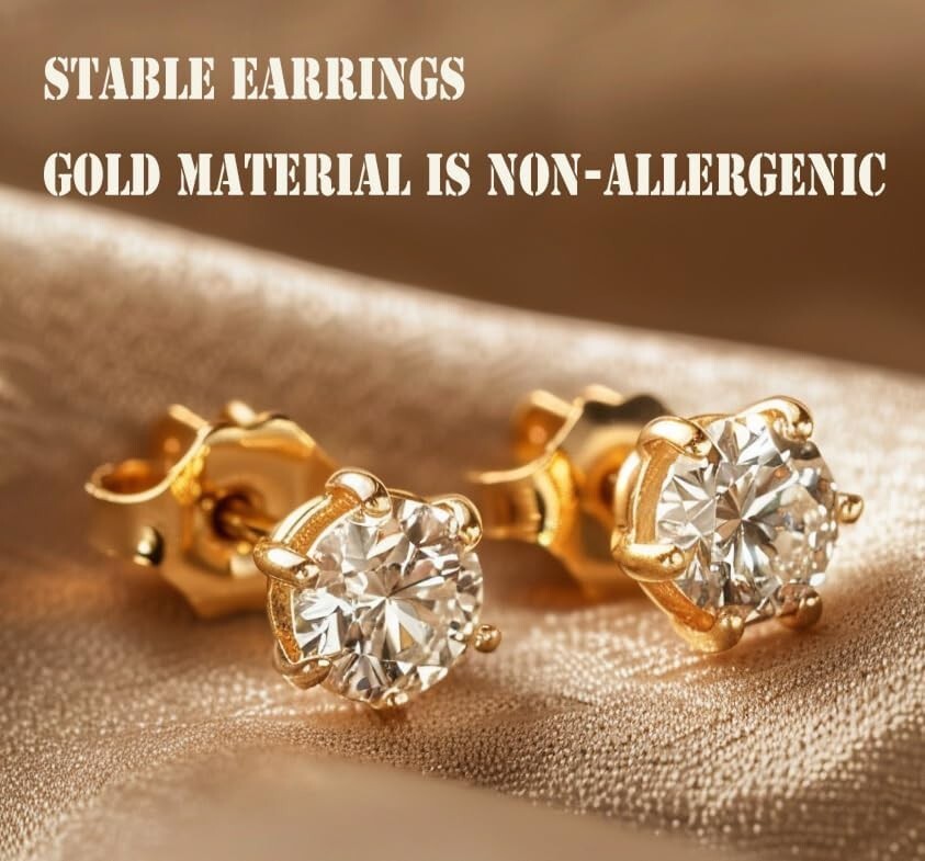 2 Pairs 14K Gold Earring Backs Replacement Ear Locking for Stud Earrings