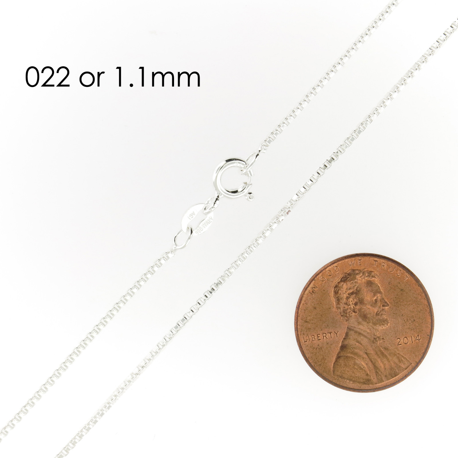 925 Sterling Silver BOX Chain Necklace All Sizes Stamped .925 Italy