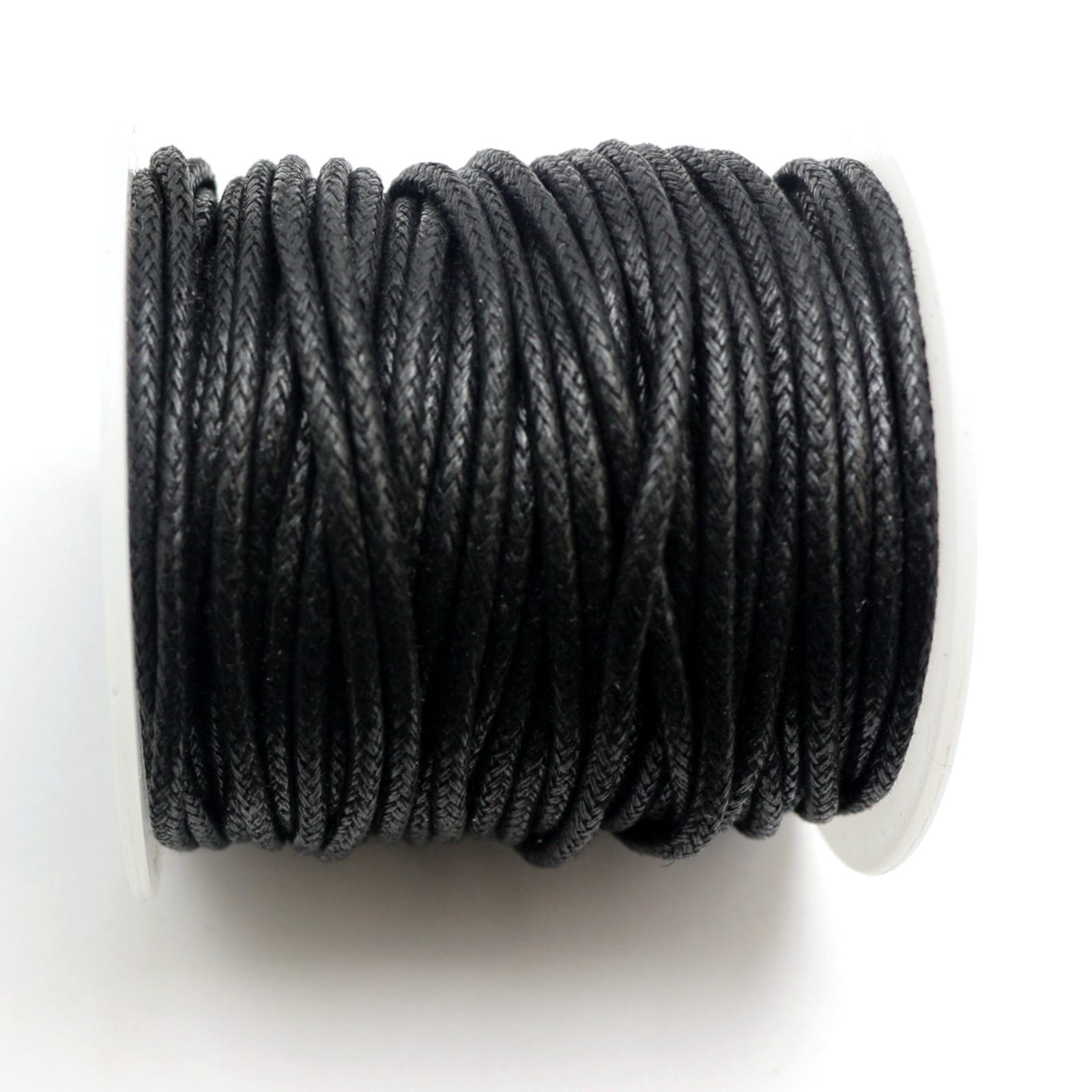 22 Yards/Roll Black Waxed Cotton Cord Beading String Thread 2mm Necklace Rope