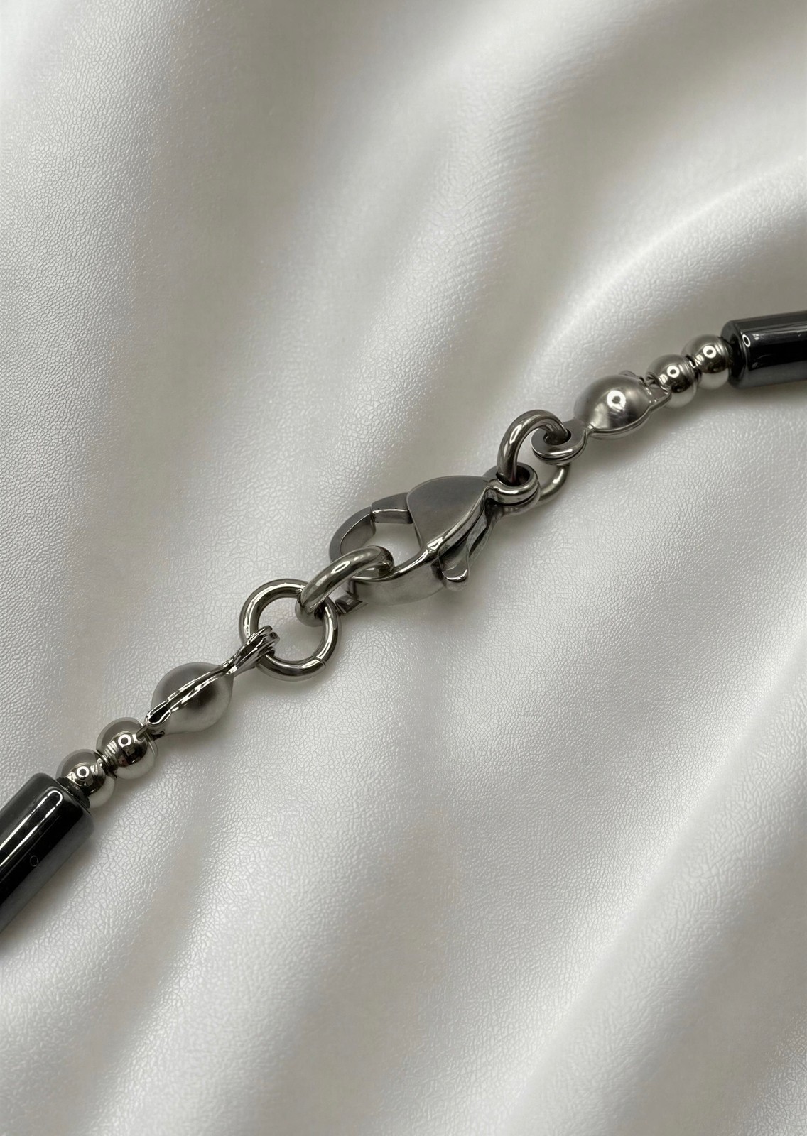 Polished Hematite • Stainless Steel Ankle Bracelet • Plus Size Available