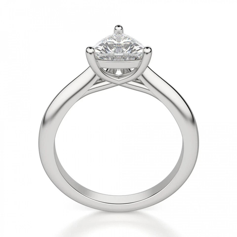 1CT Trillion Cut Lab Created Diamond 14k White Gold FN Women’s Engagement Ring