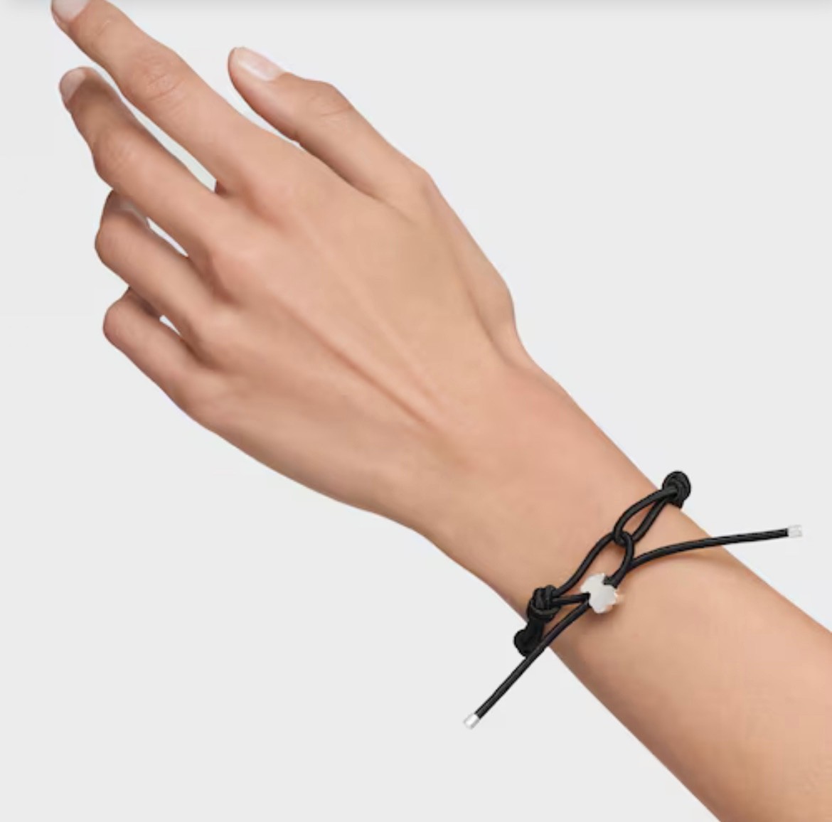 TOUS BLACK ELASTIC BRACELET WITH SILVER BEAR SWEET DOLLS $125 MSR MADE IN SPAIN