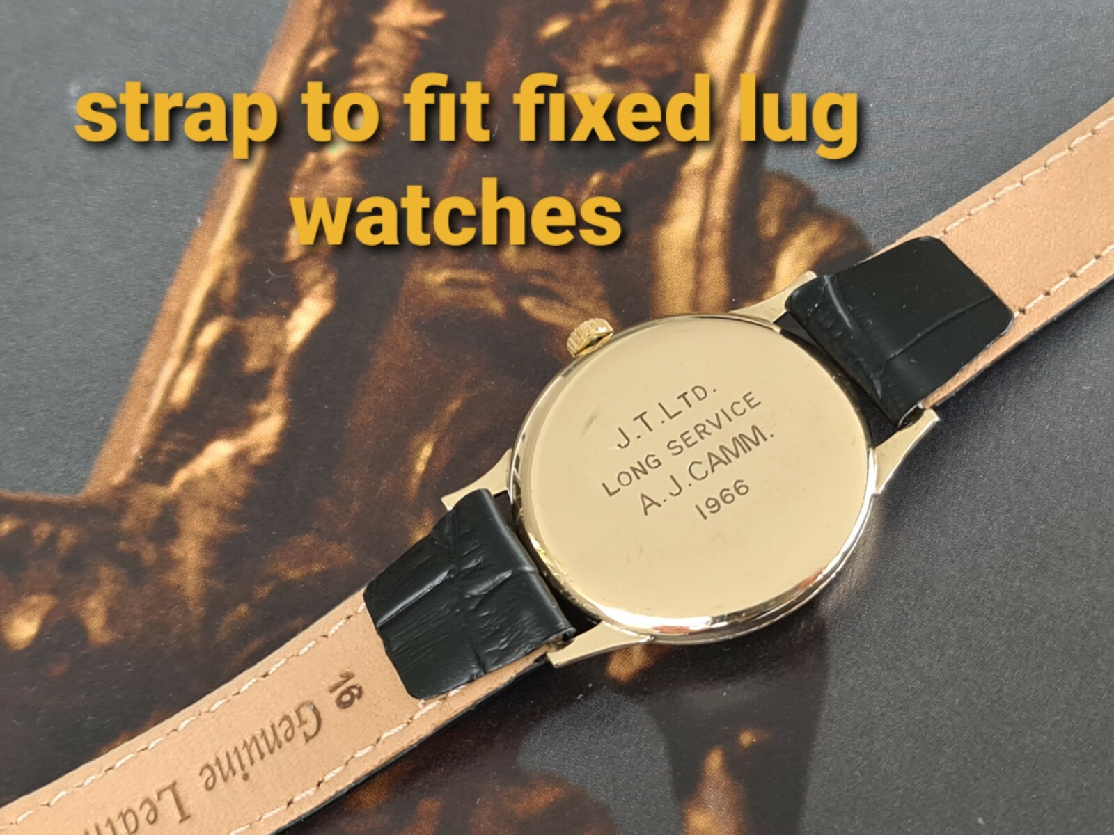 Leather Open Ended Wristwatch Strap for Fixed Lugs military army watches