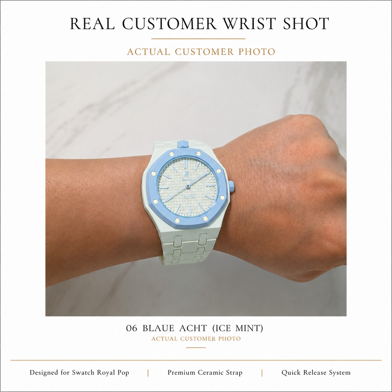 Ceramic Watch Strap Case Kit Compatible with Swatch AP Royal Pop Bioceramic Band