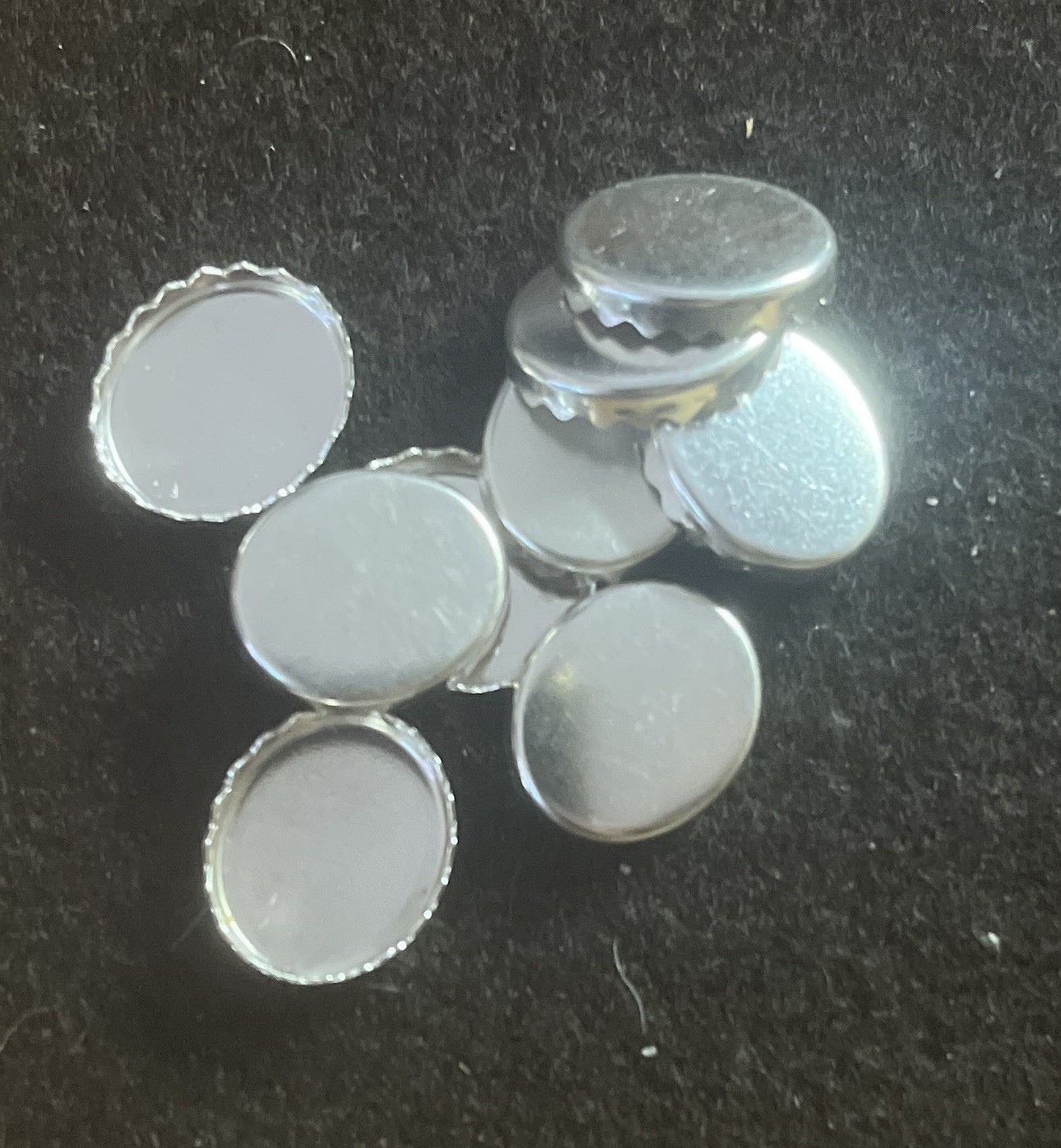 One 12x10mm Oval Serrated Sterling Silver Bezel Cup Setting 32gauge 10x12mm
