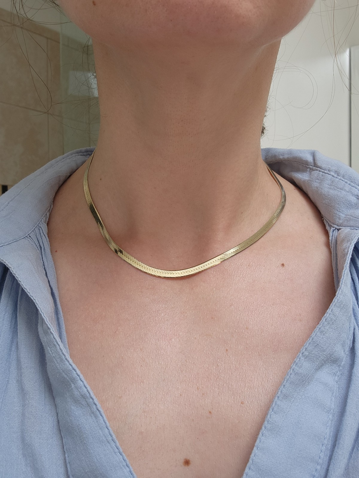 Trifari Silver Tone Chain Link Statement Necklace 18″ Adjustable