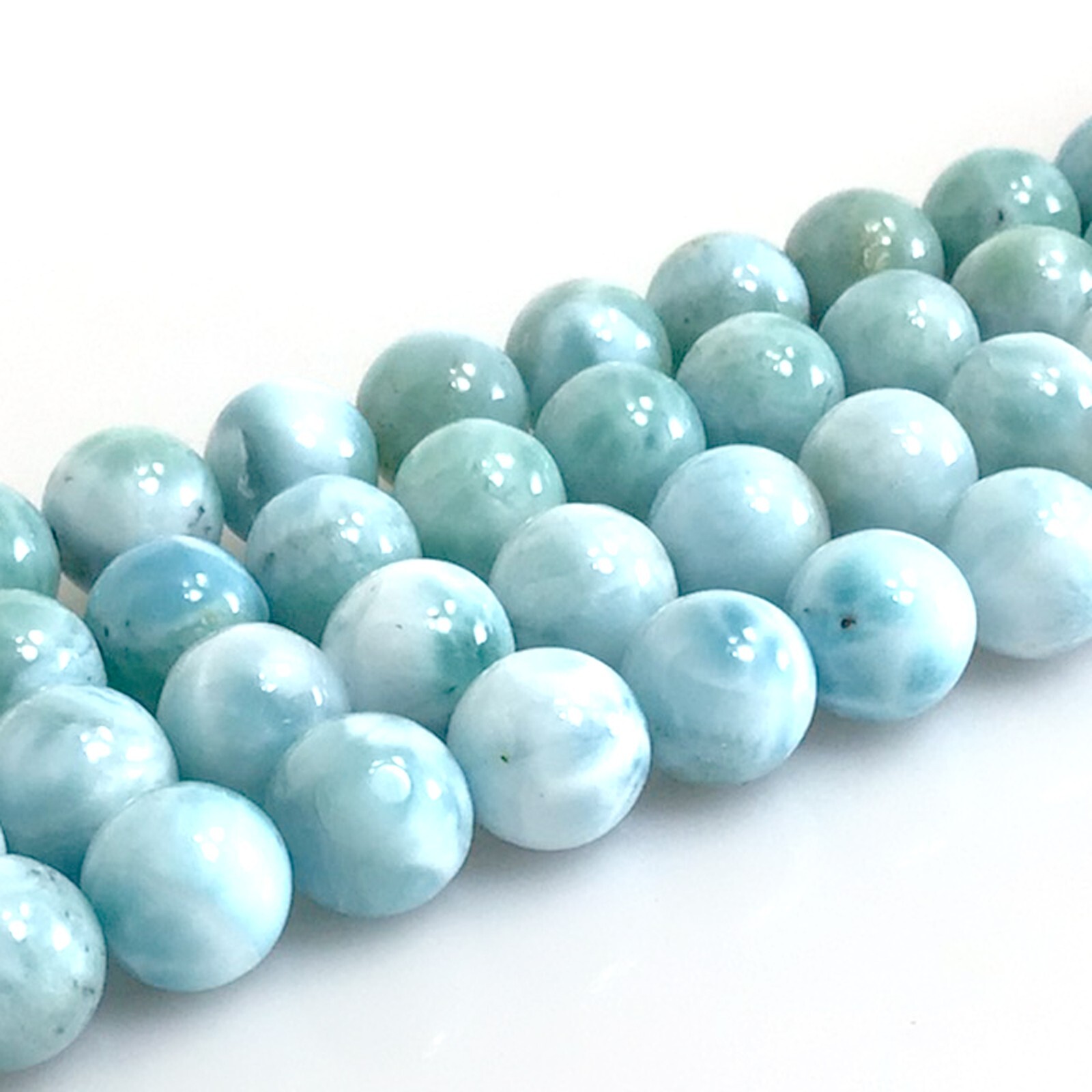 AAA Natural Blue Larimar Round Bead 15″ inch strand 4mm 7mm 10mm 12mm Free Ship