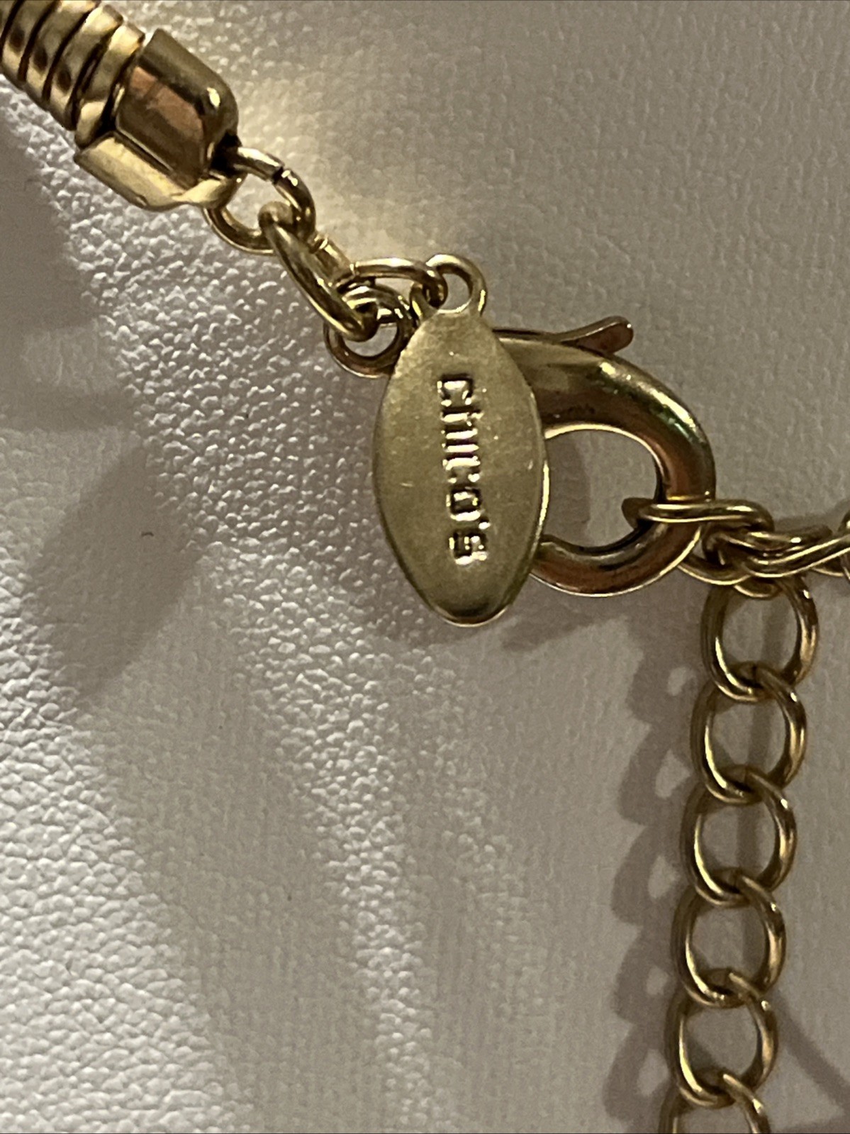 Chico’s Goldtone Round Snake Chain Necklace 18” With 4” Extension