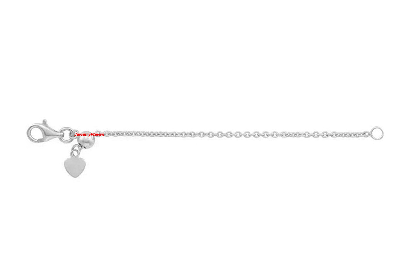 3″ 14k 1.5mm ADJUSTABLE Cable White Gold Lobster Clasp Necklace Chain Extender
