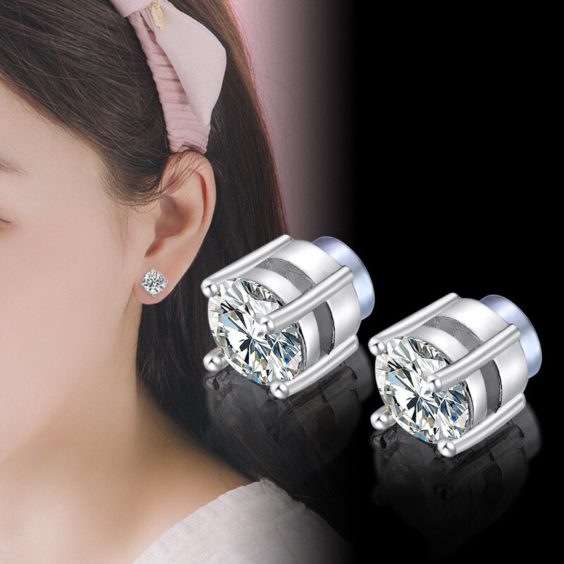 Titanium Steel Magnetic Stud Earrings 6MM/8MM For Women Men Non-Piercing Clip On