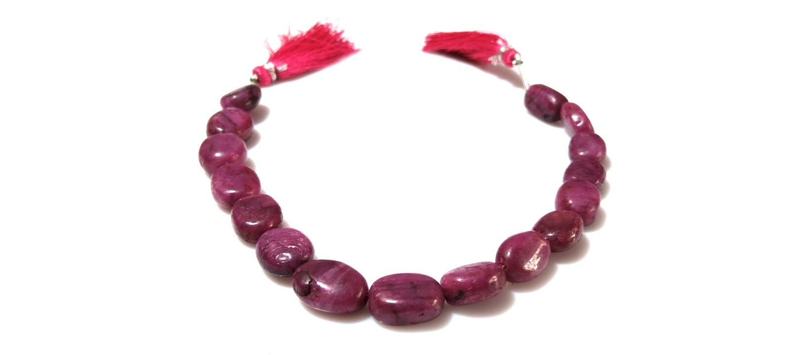 Natural Ruby Corundum Oval 9×11-12x15mm Smooth Gemstone Beads 8″Inch