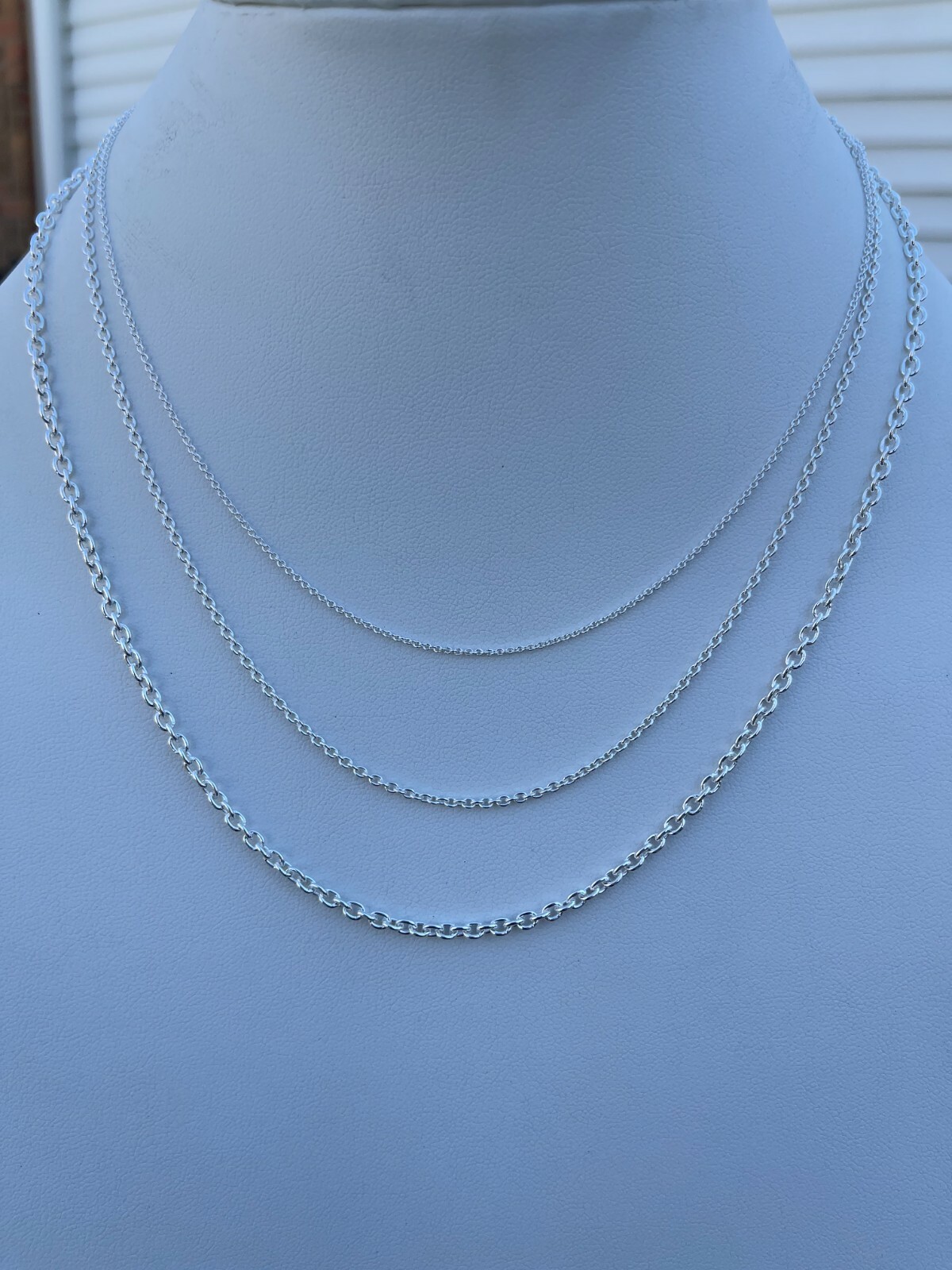 Real Solid 925 Sterling Silver Anchor Cable Chain Rolo Necklace 1mm – 3mm ITALY