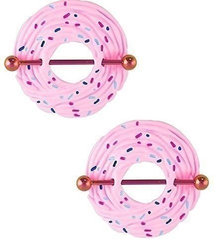 Nipple Shield Rings Barbell Barbells Sold as a Pair 14 Gauge