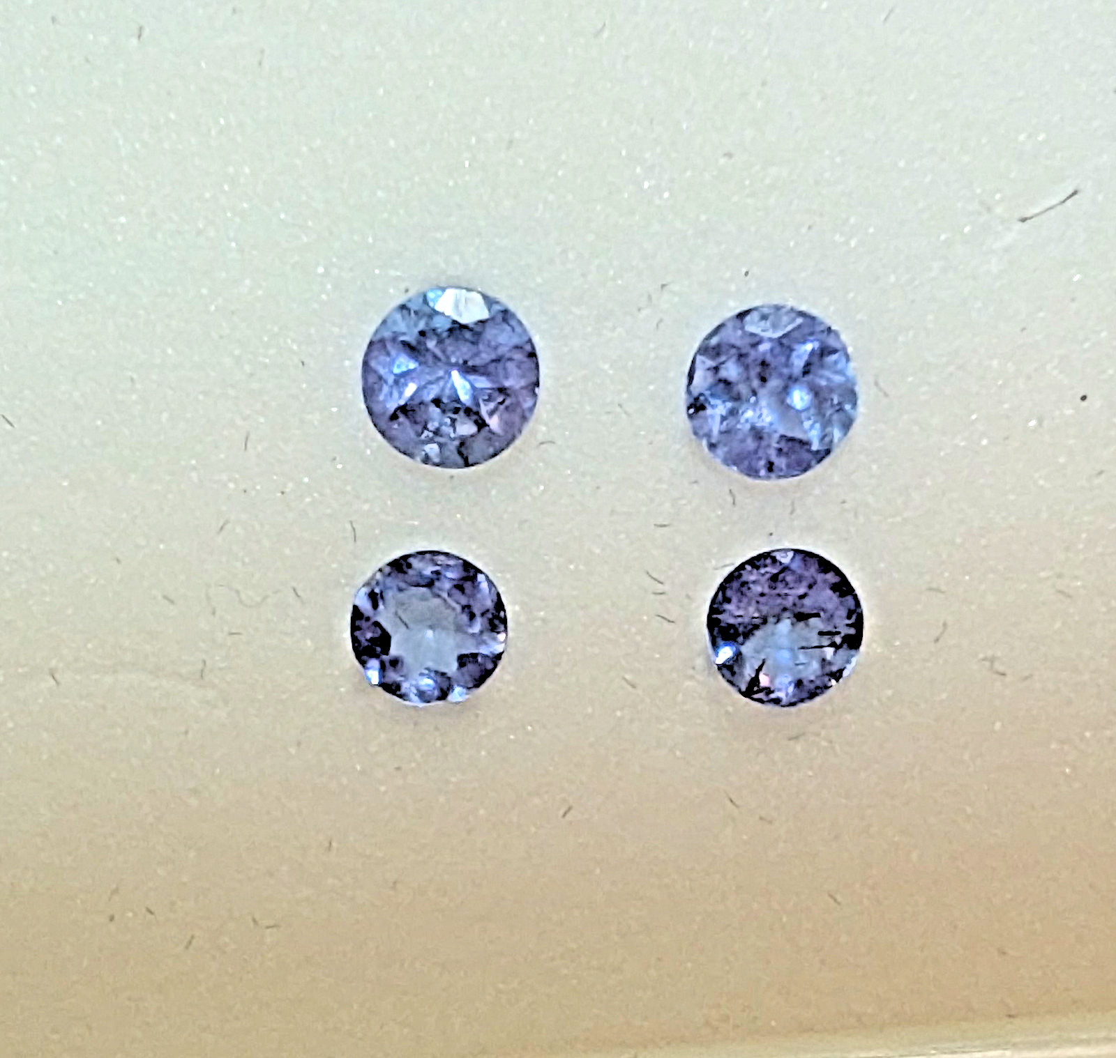 3 – 3.5 MM Round Natural Tanzanite 4 Gemstones .95 Cts Total