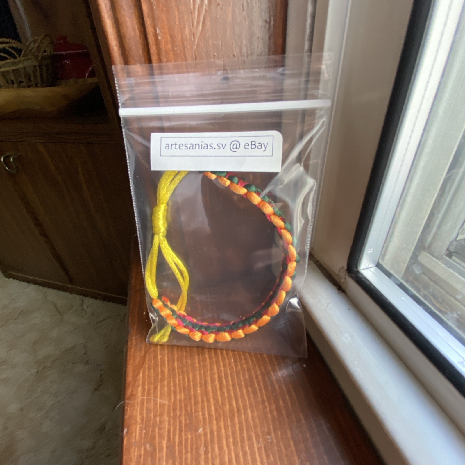 SRI LANKA Bracelet Handmade Of Satin Rattail Cord Shamballa Nylon