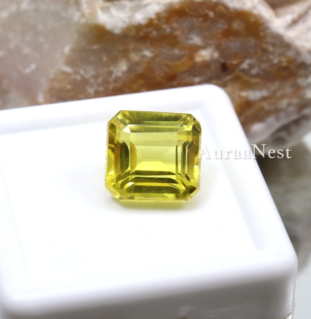 Natural Yellow Sapphire 6 Ct Radiant Cut Unheated Untreated AAA Gemstone 9x8mm