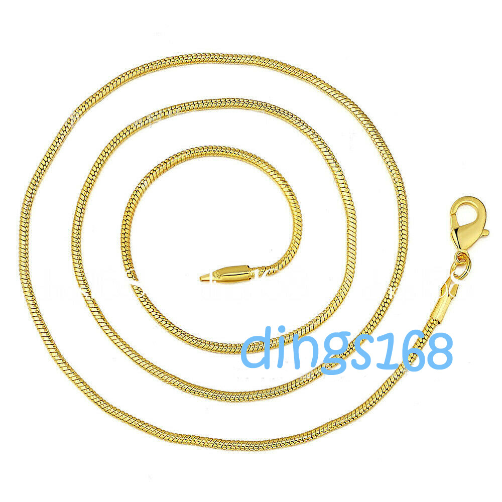 Solid 18K Gold Filled Tarnish-Free Classic 1.2mm Very Thin Snake Chain Necklace