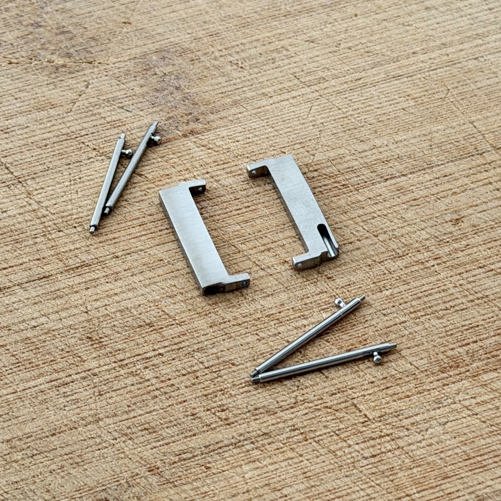 22mm to 20mm Watch Band Adapters (Quick Release) – Stainless Steel, Brushed