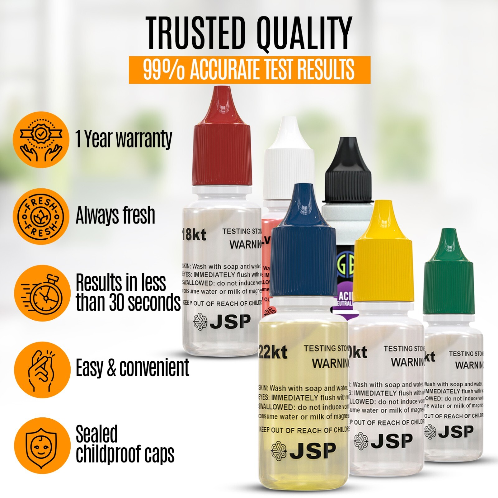 GOLD/SILVER Test Acid Tester Kit 10k 14k .999 .925 Sterling Testing Stone Detect