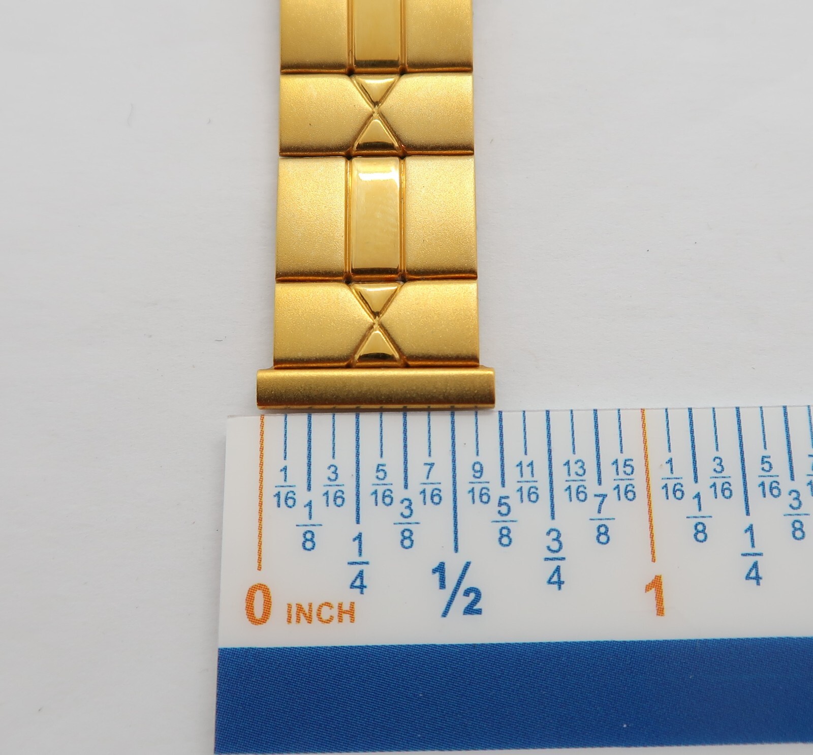 BEAR,Gold Plated ,Straight End,16mm,Adjust Bracelet MEN’S WATCH BAND,Mint B16-40
