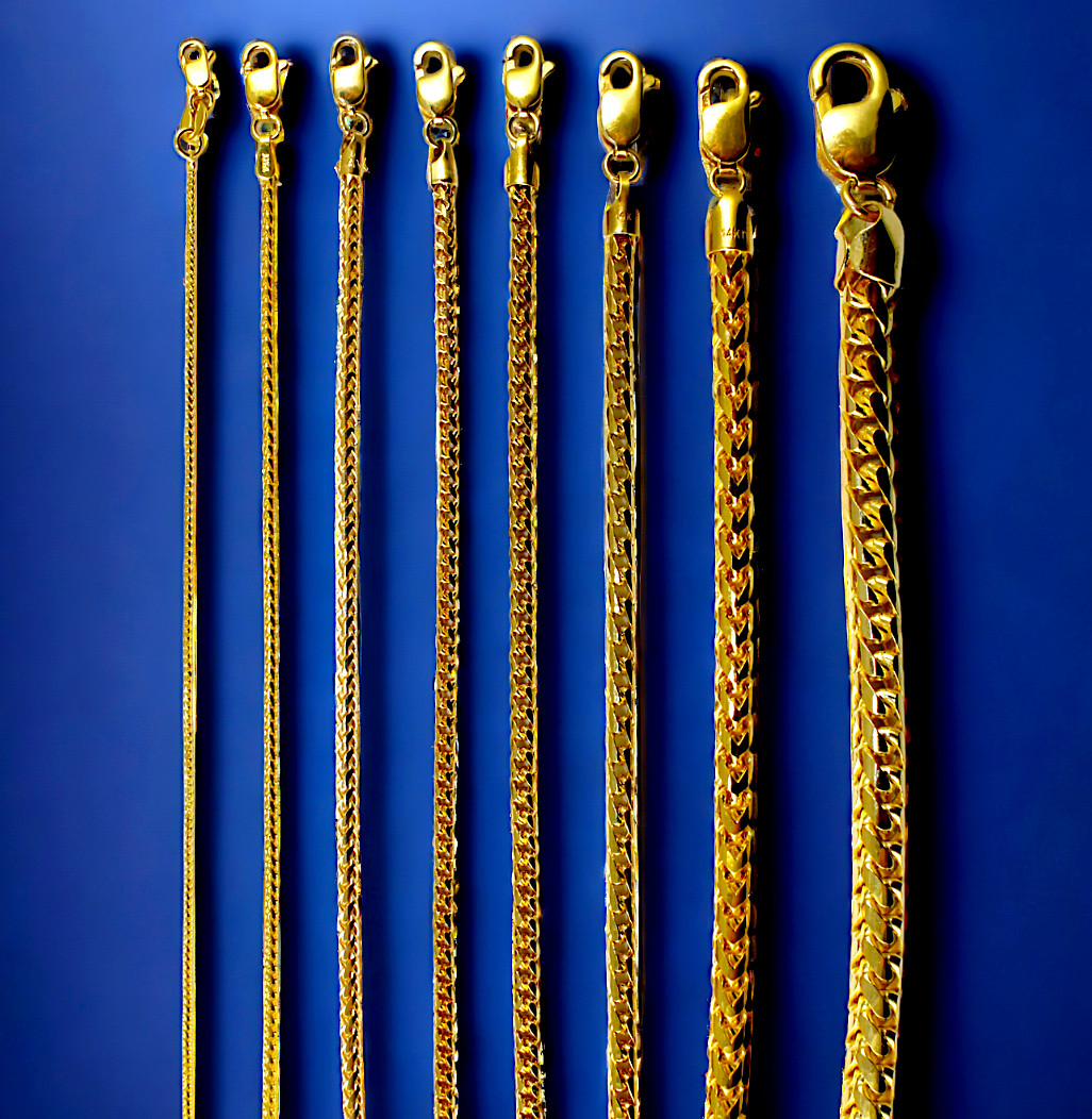 10K Yellow Gold SOLID Franco Round Box Necklace Bracelet Chain 1mm-3mm 7″-30″