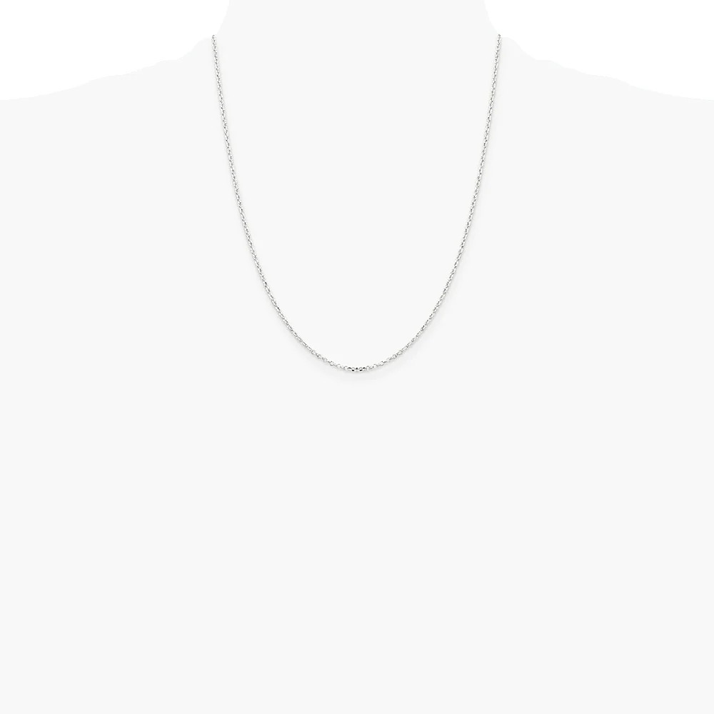 Sterling Silver 1.75mm Diamond-Cut Rolo Cable Chain Necklace 16″-30″