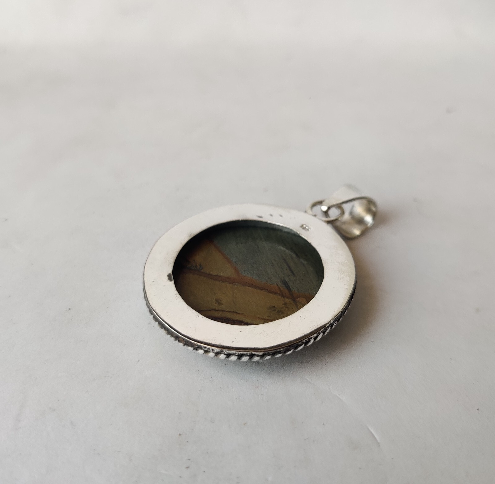 Nice Picture Jasper Gemstone Pendant 925 Sterling Silver Free Shipping Pendant