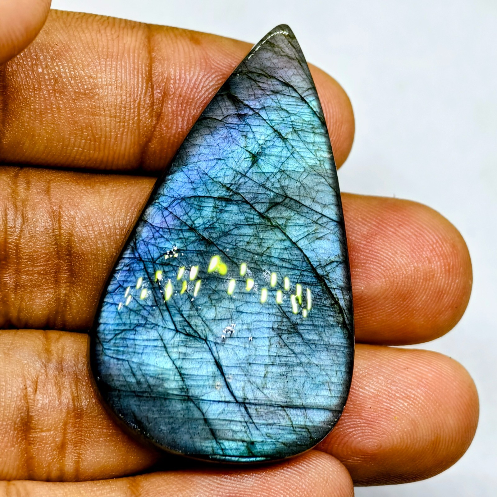 71 Cts Natural Labradorite Cabochon Gemstone For Jewelry 49.6×28.7×6.6 MM