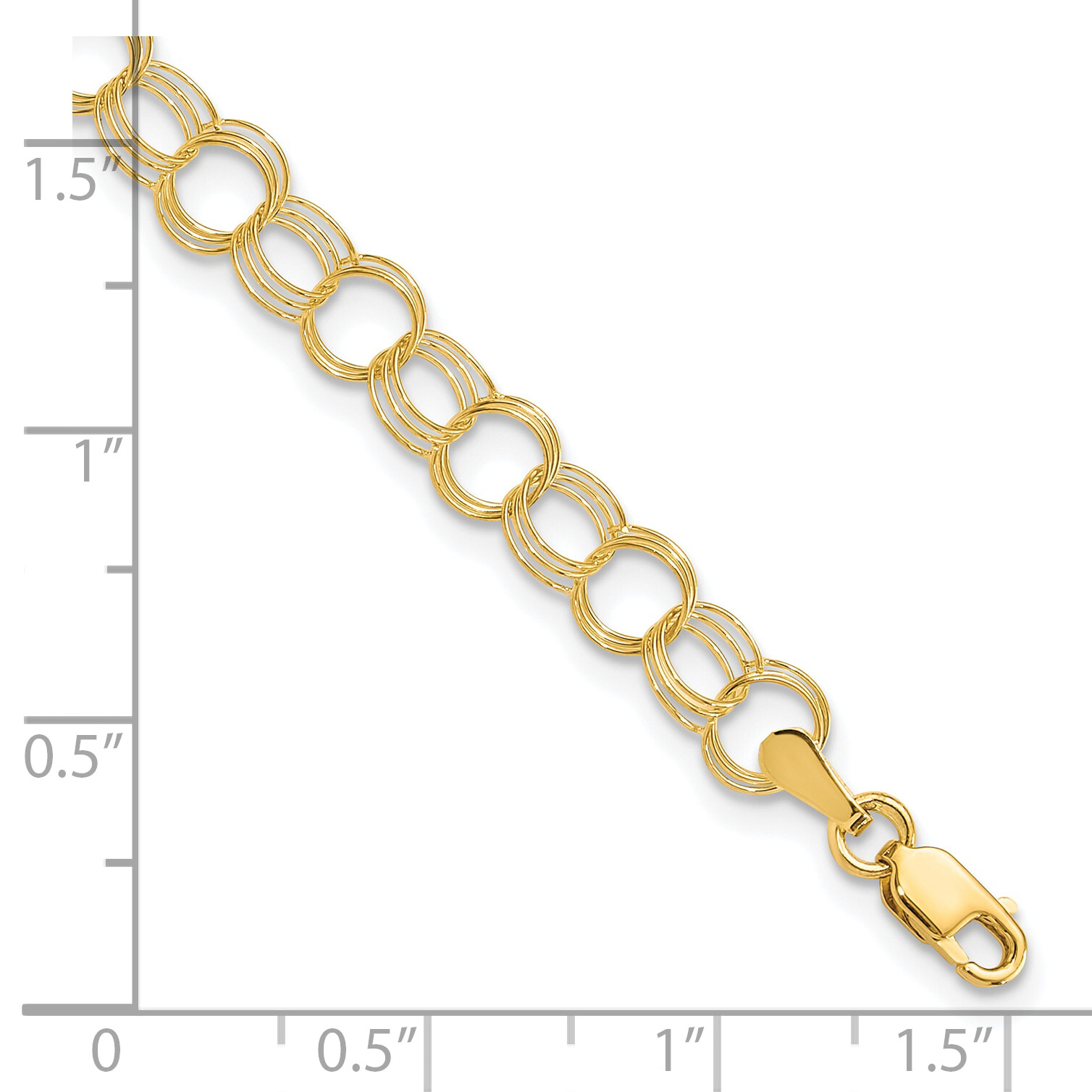10k Triple Link Charm Bracelet 10CH10