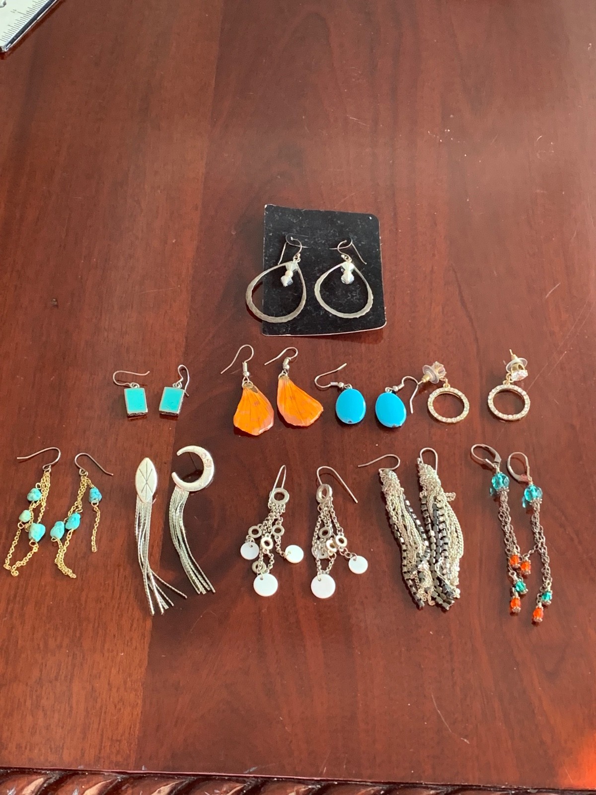 10 PAIRS OF EARRINGS! ASSORTED FASHION EARRINGS AND 1 PAIR OF STERLING SILVER!!!