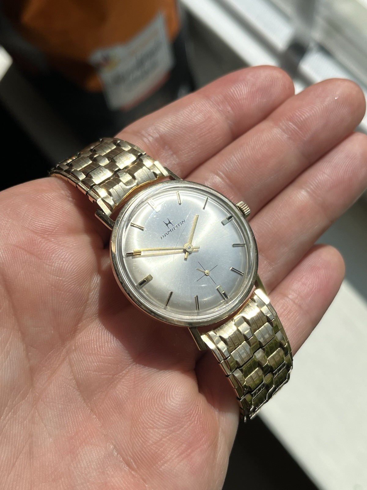 Hamilton Thinline, sunburst dial, manual wind cal 639, with spare movement 10KGF