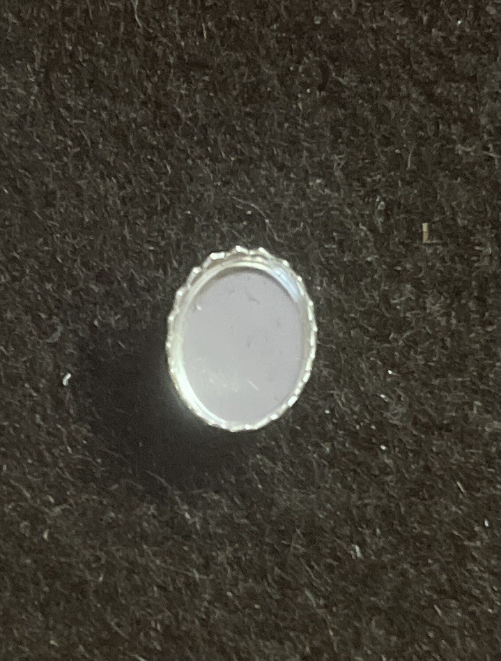 One 9x7mm Oval Serrated Sterling Silver Bezel Cup Setting 32gauge 7x9mm