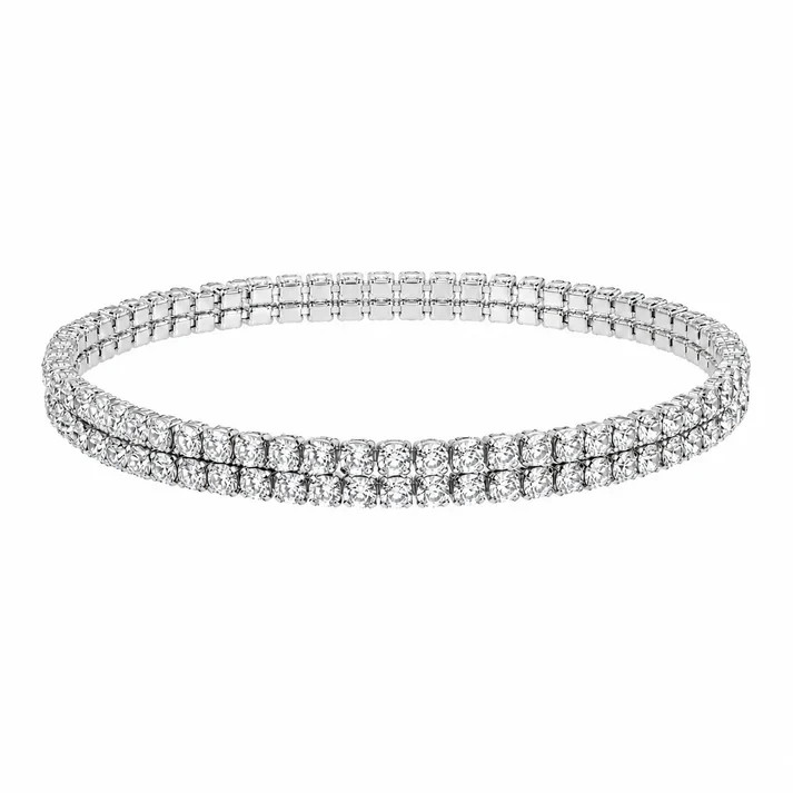Adjustable 2‑Line Diamond Rhinestone Anklet – Sparkling Crystal Bracelet for W