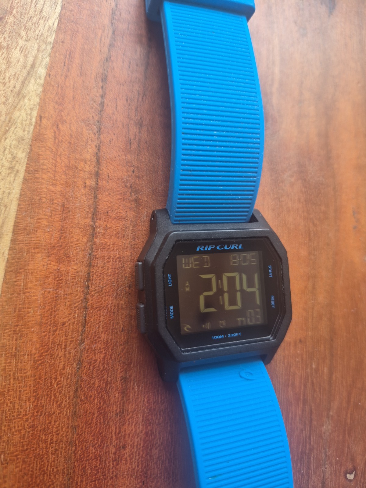 Rip Curl Surf Watch A2701 Atom Blue Rubber Strap Alarm Chrono Digital