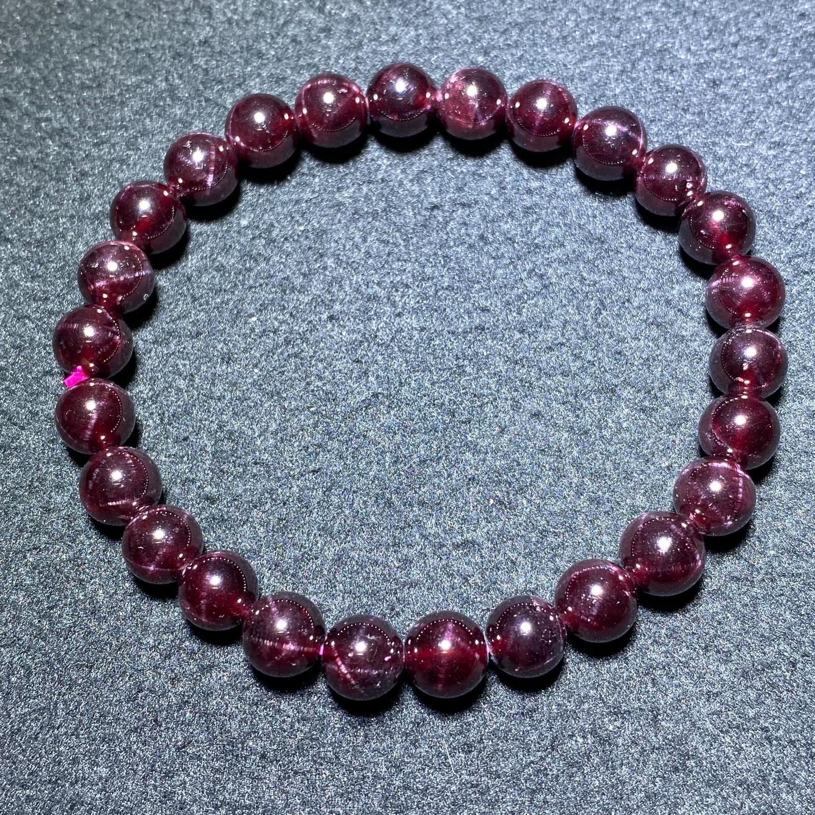 7.6mm Natural Red Starlight Garnet Crystal Beads Bracelet AAAA 1326