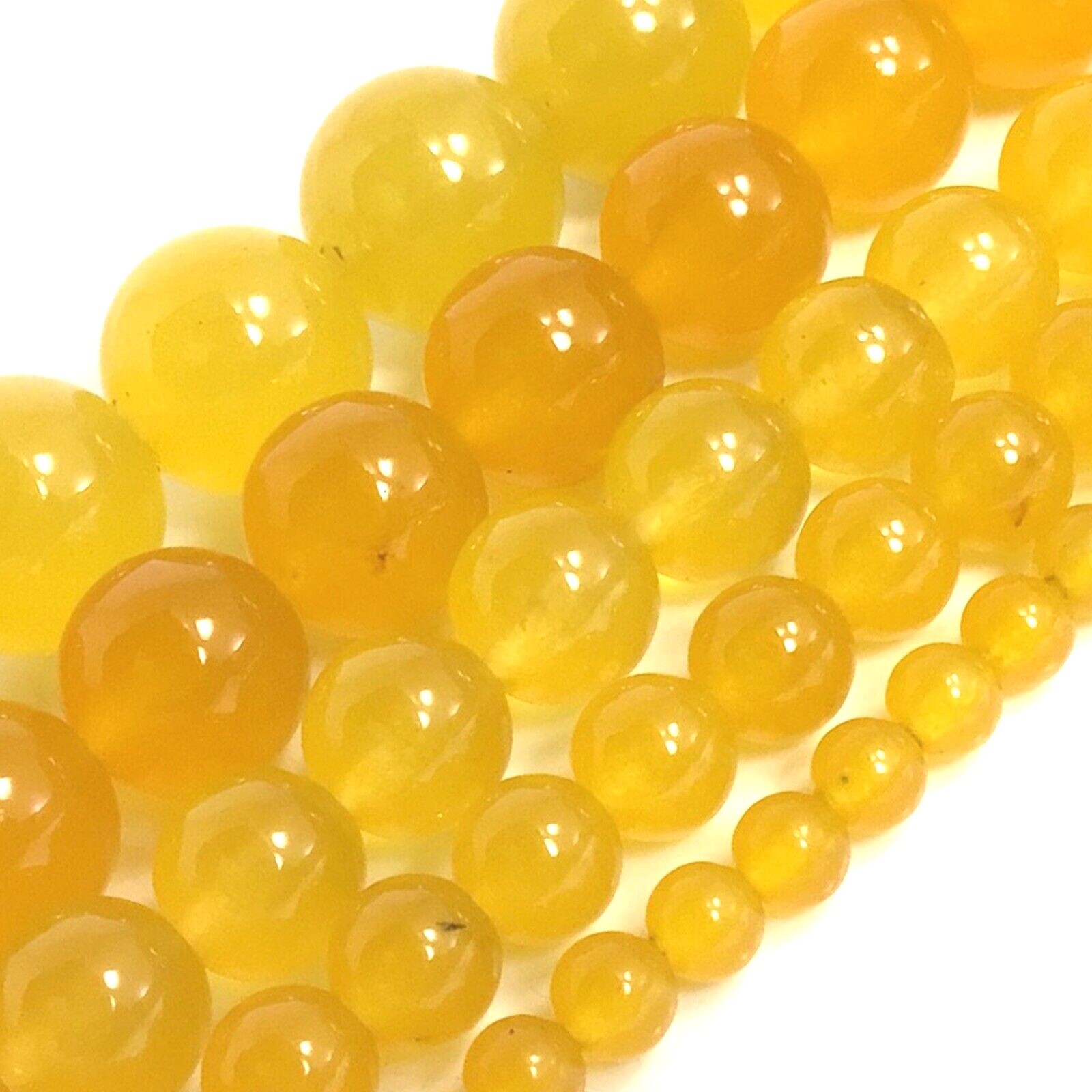 Butter Yellow Jade Round Gemstone Bead 15″ strand 4mm 6mm 8mm 10mm 12mm Grade AA