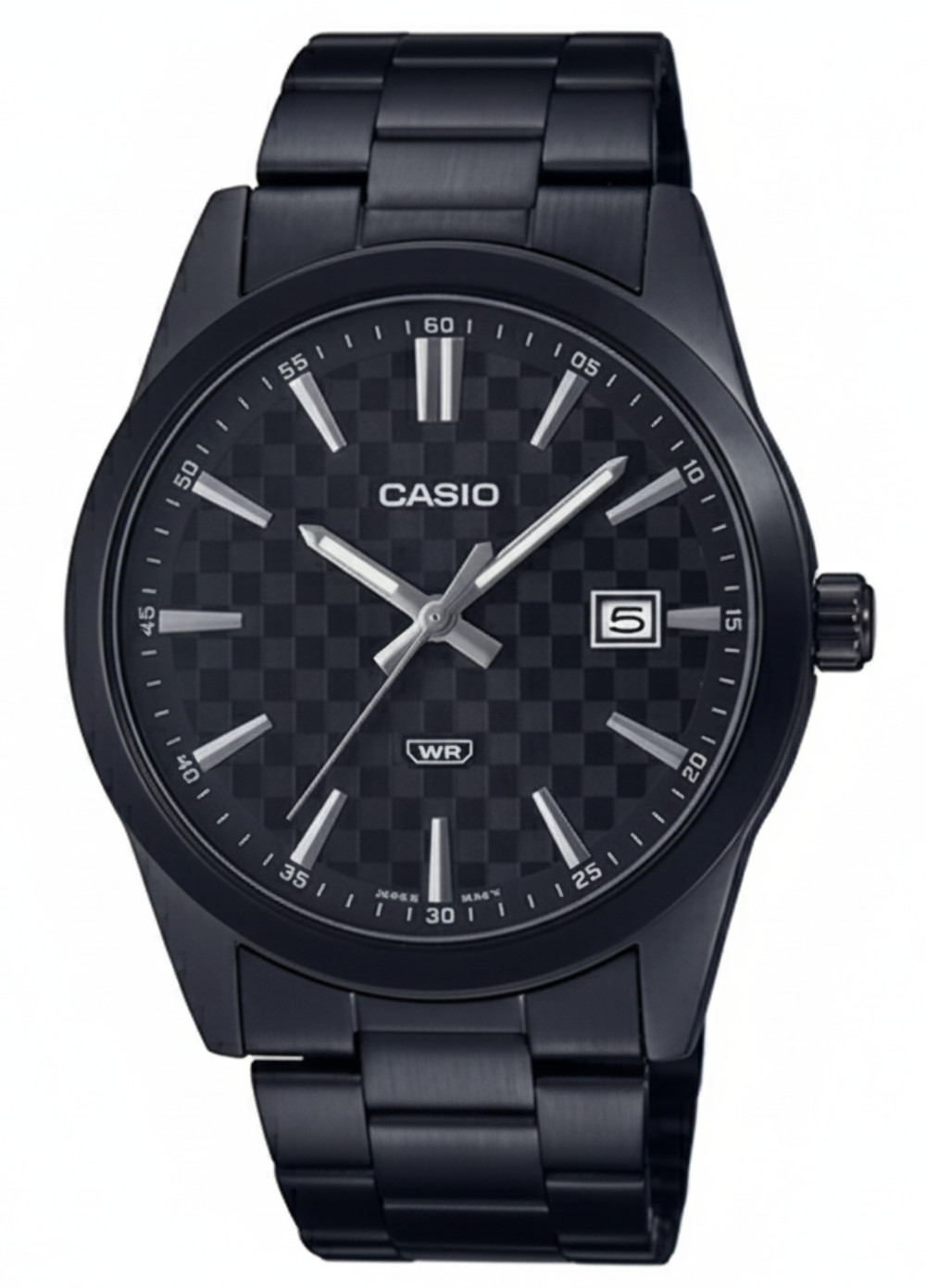 Casio MTPVD03B-1A Analog Black Ion Plated Stainless Steel Watch 50M WR