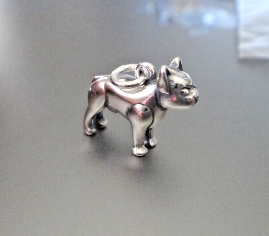 Sterling Silver 16x14mm solid ~3.5 gram Standing French Bulldog Frenchie Charm