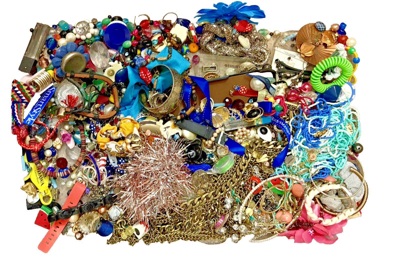 22LBS Modern Vintage Tangled Broken Wearable Craft Repurpose Junk Jewelry Lot