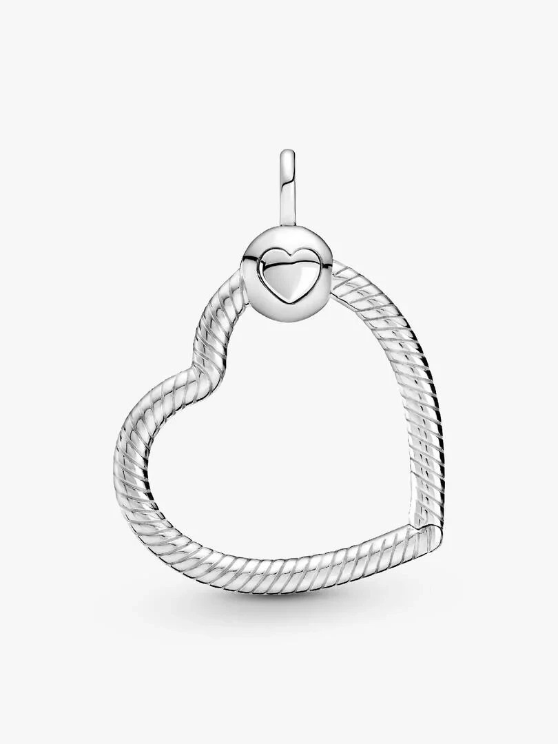 Authentic PANDORA Moments Heart Pendant Charm Holder 925 Silver NEW w/Pouch