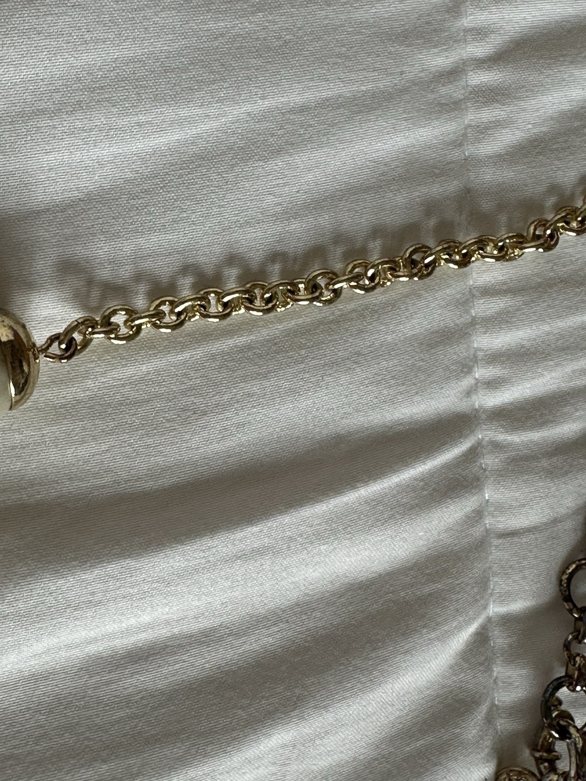 Gold Tone, Faux Pearls Signed Collar Necklace.