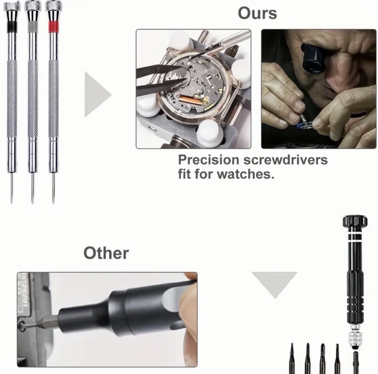 Watch Repair Tool Kit Link Remover Case Opener Battery Replacement Set