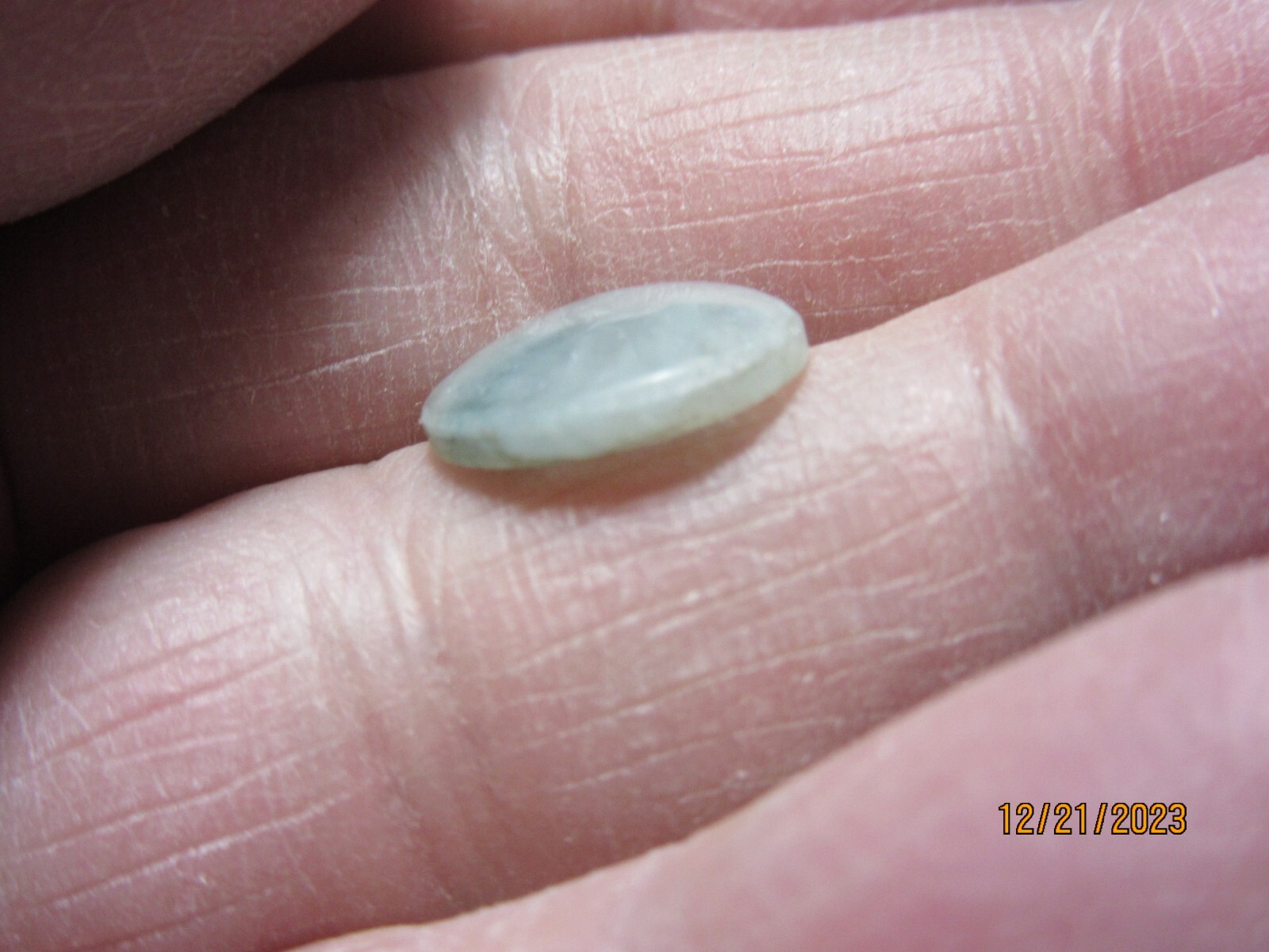 Green Mottled Translucent Oval Burmese Jade Cabochon 12 x 15 mm GTBJC-337