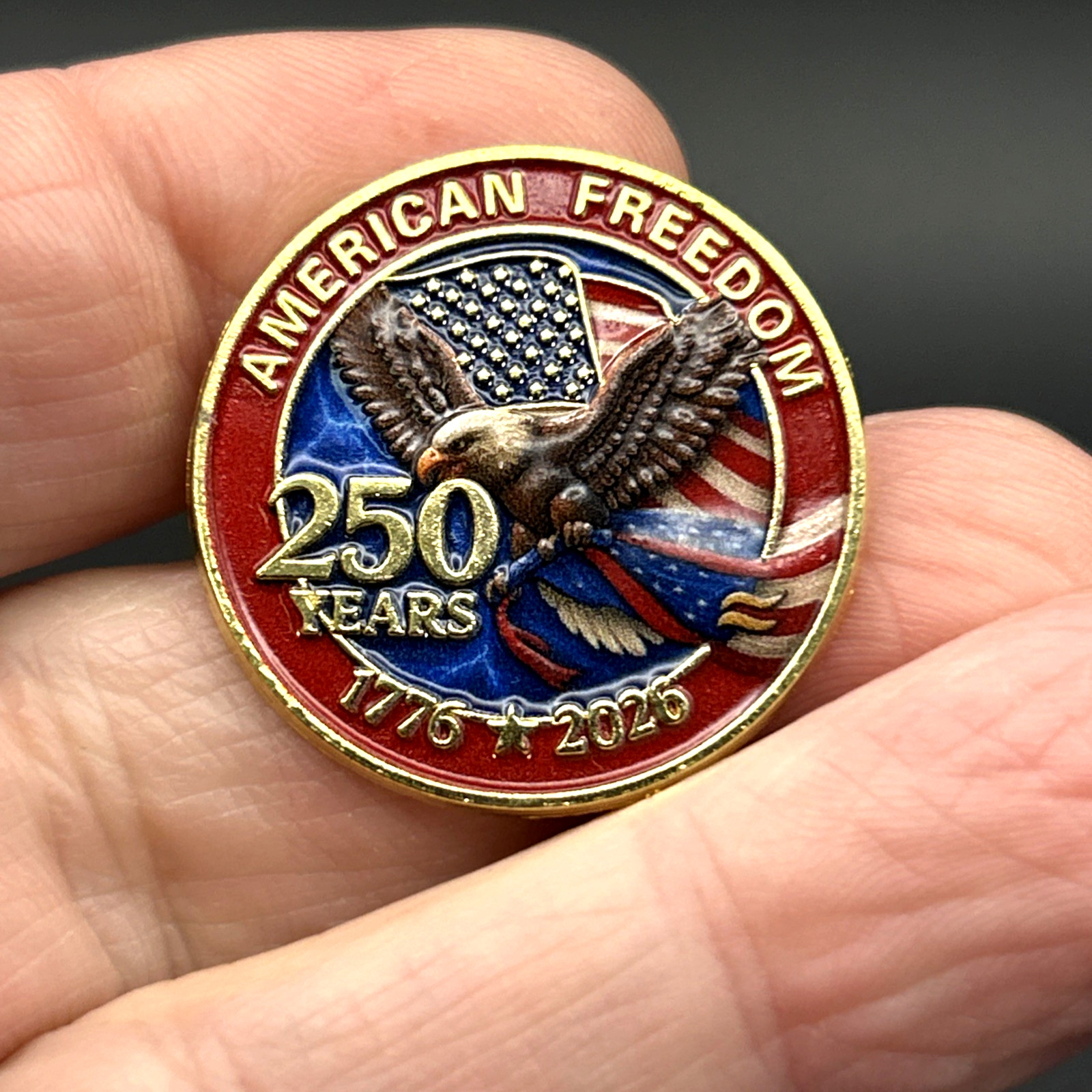 250th American Bald Eagle Anniversary USA Premium American Patriotic Lapel Pin