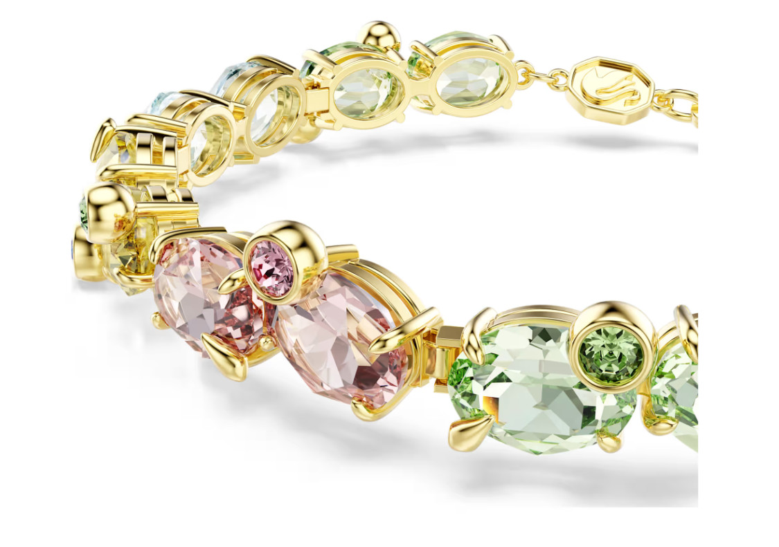 Swarovski Gema Rainbow Crystal Bracelet 18K Gold Finish for Women