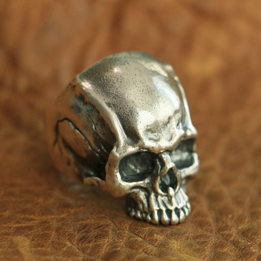 925 Sterling Silver Details Skull Ring Biker Punk Jewelry TA102A US Size 7~15