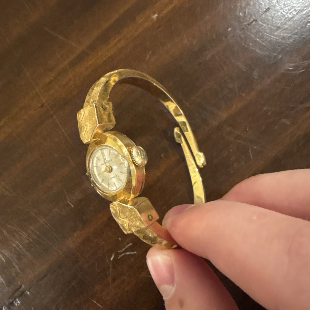 Bucherer gold vintage watch -receipt and warranty card. 20 micron gold plated